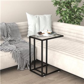 AJJHUUKI Mobilier d'extérieur - Table d'appoint informatique transparente 50 x 35 x 65 cm - Verre trempé