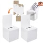 Boîte de vote avec fente, 2PCS 6x6x6 Suggestion ＆ Boîte de dons, boîte de ticket de tombola en carton blanc avec en-tête amovibl