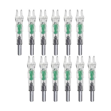 Encoches de flèche lumineuses à LED Encoches lumineuses en plastique pour tir à l'arc 12 pièces Encoches de flèche éclairées de