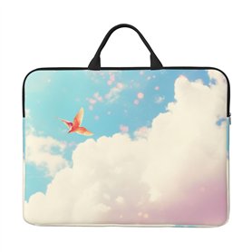 Étui pour ordinateur portable 14" Motif oiseaux volant sous les nuages blancs - Résistant à l'eau et aux chocs - Convient pour l