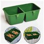 WE-HYTRE Gobelet à eau de pigeon - Bol d'alimentation suspendu avec 2 tasses - Design pour poulet - Caille - Oiseau - Plastique 