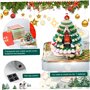 Calendrier 3D 2025, Calendrier de la pièce de la maison Noël la maison Noël 2025 avec des lumières, bricolage en papier sculpteu