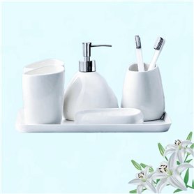 Qivine Set Salle de Bain Céramique 6 Pièces