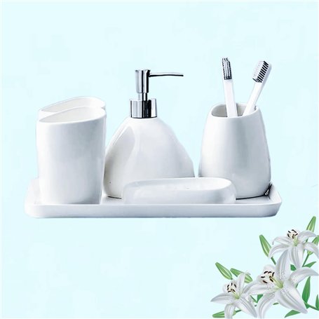 Qivine Set Salle de Bain Céramique 6 Pièces