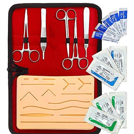 Kit de dissection avancé de haute qualité en acier inoxydable Kit de formation de suture Tampon de suture avec lames de poignée