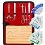 Kit de dissection avancé de haute qualité en acier inoxydable Kit de formation de suture Tampon de suture avec lames de poignée