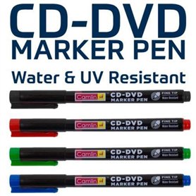 4 x pointe fine CD DVD Marqueurs permanents red-green-blue-black EAU / UV résiste