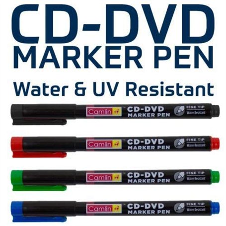 4 x pointe fine CD DVD Marqueurs permanents red-green-blue-black EAU / UV résiste