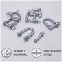 Lot de 2 manilles en acier galvanisé de 8 mm - Clip de manille avec goupille - Verrouillage de manille à anneau en D - Riggement