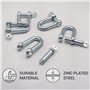 Lot de 2 manilles en acier galvanisé de 10 mm avec goupille et anneau en D pour manille de 10 mm