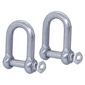 Lot de 2 manilles en acier galvanisé de 12 mm avec goupille et anneau en D pour manille de 12 mm