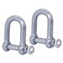 Lot de 2 manilles en acier galvanisé de 12 mm avec goupille et anneau en D pour manille de 12 mm