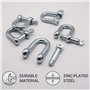 Lot de 2 manilles en acier galvanisé de 12 mm avec goupille et anneau en D pour manille de 12 mm