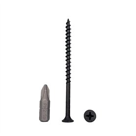 Lot de 150 vis à bois en acier carbone phosphate noir 4