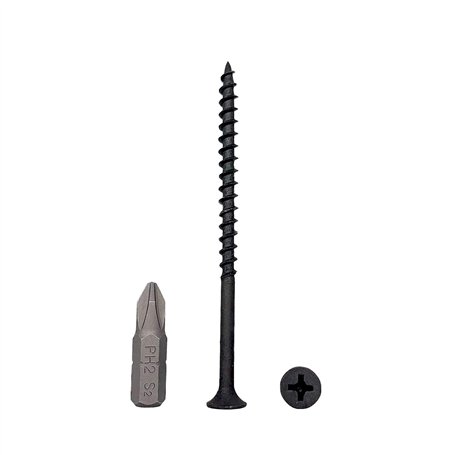 Lot de 150 vis à bois en acier carbone phosphate noir 4
