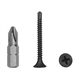Marcopol Lot de 100 vis en acier au carbone pour cloison sèche - 3