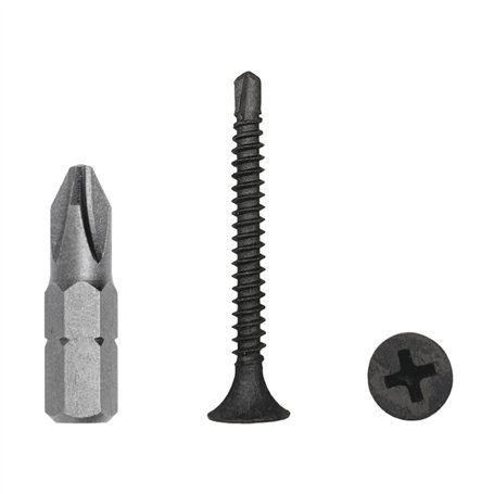 Marcopol Lot de 100 vis en acier au carbone pour cloison sèche - 3