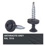 Marcopol Lot de 60 vis Torx en métal pour toiture - 4,8 x 35 mm - Vis autoforeuses peintes avec rondelles EPDM - Vis à tôle (60,