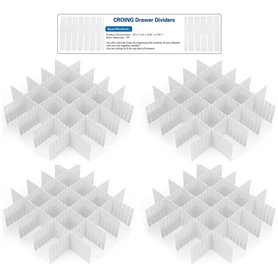 CROING - 32 pcs Blanc - DIY Organisateur de Tiroir/Grille Diviseur de tiroir/Rangement de tiroir/Separateur de Tiroir pour sous-