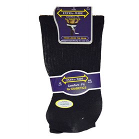 Kingporium Lot de 3 paires de chaussettes extra larges confortables pour homme diabétique Oedème mauvaise circulation Noir 39-45