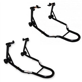 Cruizer - Béquille de moto avant avec fixations coniques et arrière avec fixations plaques