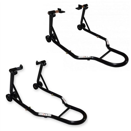 Cruizer - Béquille de moto avant avec fixations coniques et arrière avec fixations plaques