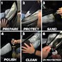 BassMotor Kit Complet pour polir les phares ternes et usés pour la restauration de voiture - Ensemble pour nettoyer et poncer po