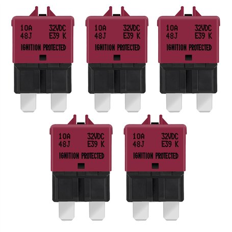 Gloso Disjoncteur Fusibles à lames Réinitialisation manuelle Standard Le bateau Camion Voitures 10 AMP 5 paquets E39