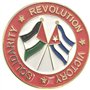 Badge en métal émaillé avec drapeau de Cuba et de Palestine