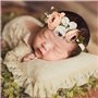 LCE Nouveau-Né Photographie Prop - Ange Plumes Ailes, Bandeau de Fleurs et Gilet en Dentelle, pour Fille Prop Vêtements Blanc