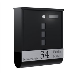 Bl4ckPrint Boîte aux lettres de qualité supérieure - Anthracite - Compartiment à journaux - Fenêtre de visualisation personnalis