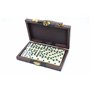 Mallette portable domino Grande avec 28 pièces Boîte de voyage 19 x 13 x 3 cm, Whist, Matador, Muggins (tous les Fivs) Texas 42,