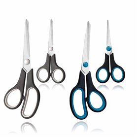 Lot de 2 paires de ciseaux de cuisine robustes avec lames tranchantes en acier inoxydable et poignées confortables pour couper l