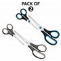 Lot de 2 paires de ciseaux de cuisine robustes avec lames tranchantes en acier inoxydable et poignées confortables pour couper l