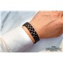 Woodstar Black Turtle Bracelet en Bois Noir, Bijoux Bracelets pour Homme Femme Réglable