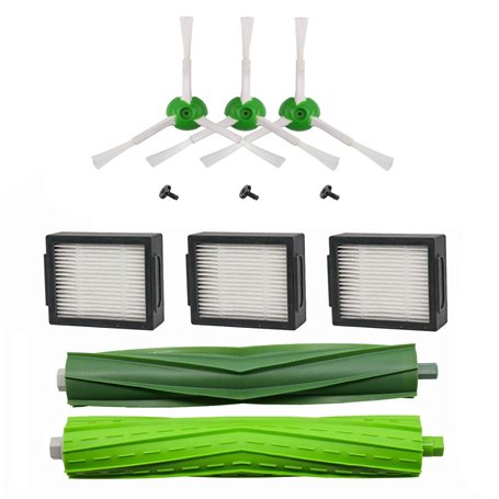 MaxDirect Kit de pièces de rechange Compatible avec Roomba i7 i7+ E5 E6 E7 - Pack de brosses latérales