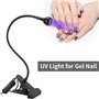Tiiyee Lampe De Polymérisation Colle UV, 3W USB LED Sèche Ongles Lumière Pourpre Mini Lampes Séchage avec Clip Professionnel Rép