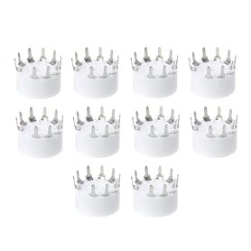 Ocobudbxw 10 pièces Prise 9 Broches Tube électronique Prises en céramique Support de Tube plaqué Or Accessoires Audio