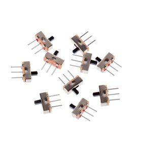 GUMEI 10 pièces 2 Positions Marche/arrêt SPDT 1P2T 3 Broches Panneau PCB Mini Interrupteur à glissière Vertical SS12D00G3