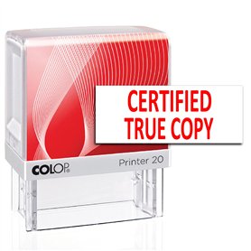 Stampolo Certified True Copy Colop Tampon auto-encreur en caoutchouc P20 Mini tampon pré-encreur Rouge 14 x 38 mm