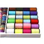 Kit de couture (64 rouleaux) + ciseaux + règle + aiguille, boîte de fil à coudre pour matelassage / couture à la main / machine 
