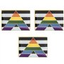 Lot de 3 badges rectangulaires droits Ally LGBTQI+ Progress Pride LGBT Sexuality arc-en-ciel en métal émaillé
