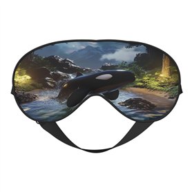 The Fusion of Killer Whales and Forests Masque doux pour les yeux pour dormir – Idéal pour les femmes et les hommes et les voyag