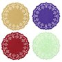 SUCHUANGUANG coloré Dentelle Papier Tapis sous-Verres napperons événements de Mariage Table de fête Cadeau Papier napperon Rouge