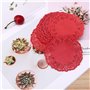 SUCHUANGUANG coloré Dentelle Papier Tapis sous-Verres napperons événements de Mariage Table de fête Cadeau Papier napperon Rouge