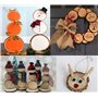 Liuer Tranches de Bois Naturel 60PCS Rondin Rondelle Rond en Bois Craft Wood kit Inachevé pour Les Arts l'artisanat Décorations 