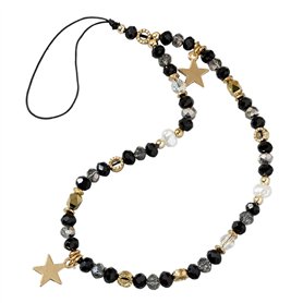 HULKAY Chaîne de téléphone portable en perles pour femmes et filles - Cordon anti-perte - Cordon avec pendentif étoile