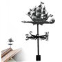 Girouette Bateau Pirate Girouettes Météo pour Le Jardin Toit Montage Girouette pour Cour Indicateur de Direction du Vent en méta