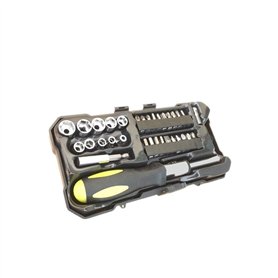 NSNGPAFACZ 34 pièces Ensemble d'outils matériels Outil Manuel réparation et Entretien Automobile Jeu de clés à Douille 1/4 4.5.6