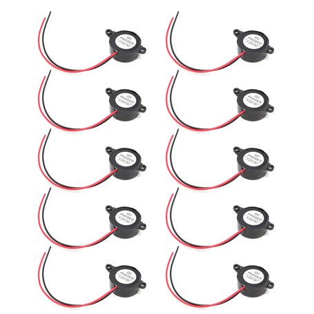 Morain Lot de 10 Buzzers électroniques SFM-20B DC3-24V Piézoélectriques 87dB avec câble pour circuit